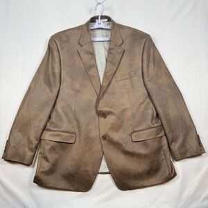 Lauren Ralph Lauren Mens Blazer Brown 48R Cotton Polyester Utility Press